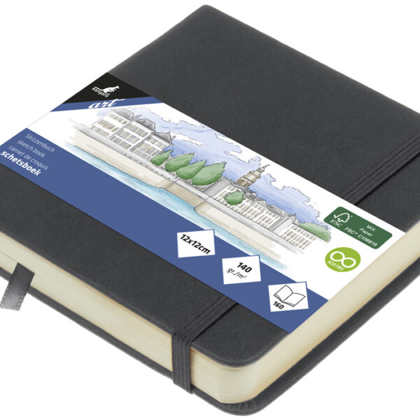 Kangaro schetsboek, 80 vel, 120 x 120 mm, koudgrijs