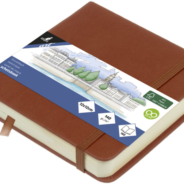 Kangaro schetsboek, 80 vel, 120 x 120 mm, cognac
