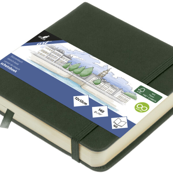 Kangaro schetsboek, 80 vel, 120 x 120 mm, bosgroen