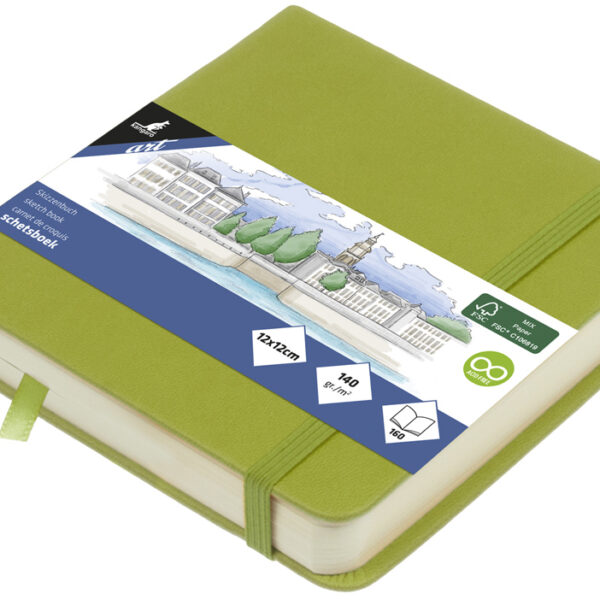 Kangaro schetsboek, 80 vellen, 120 x 120 mm, limoengroen