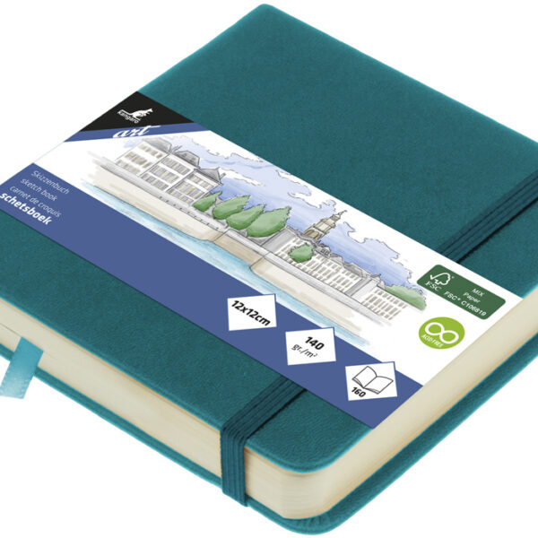 Kangaro schetsboek, 80 vel, 120 x 120 mm, donkerturquoise