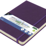 Kangaro schetsboek, 80 vellen, A5, paars hartmotief