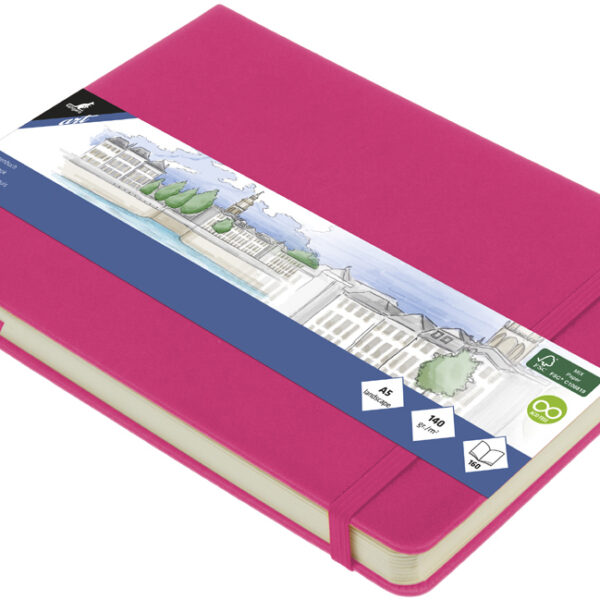 Kangaro schetsboek, 80 vel, A5 liggend formaat, felroze