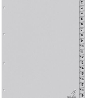 Kangaro Kartonnen tabbladen ECO, cijfers 1-20, A4, 20-delig