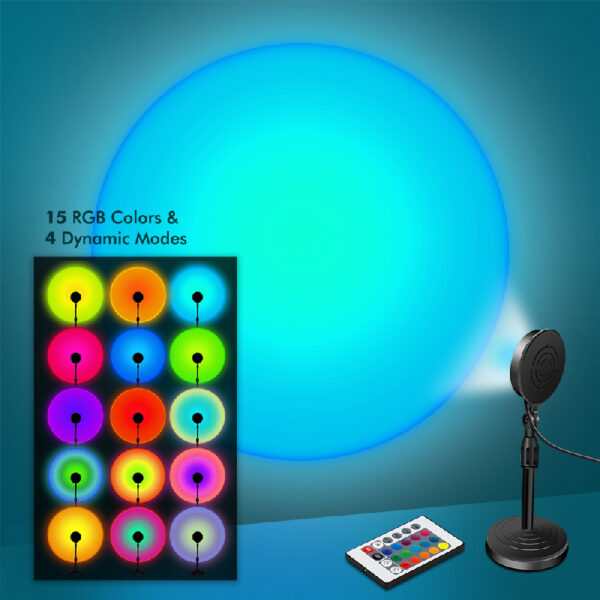 LogiLink Zonsondergang projectielamp met afstandsbediening, zwart