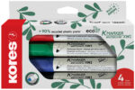 Kores whiteboardmarkers 'ECO XW1', set van 4 stuks