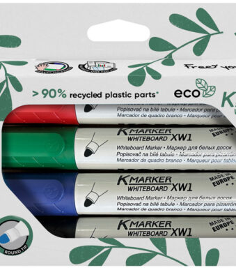 Kores whiteboardmarkers 'ECO XW1', set van 4 stuks