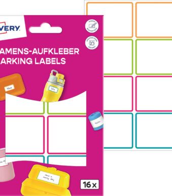 AVERY Naamstickers, Folie, 34 x 48 mm, Gekleurde Rand