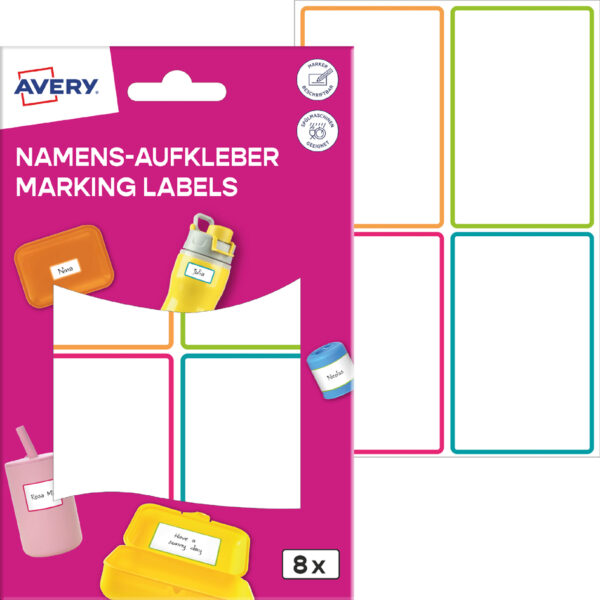 AVERY Naamstickers, Folie, 48 x 70 mm, Gekleurd kader