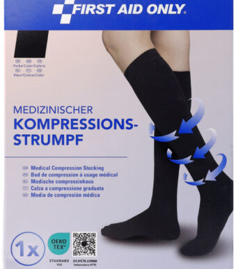 FIRST AID ONLY Compressiekous, kniehoog, XXL, zwart