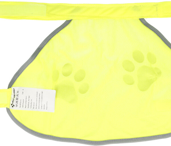 FIRST AID ONLY Veiligheidsvest voor honden met pootafdruk, geel, maat L