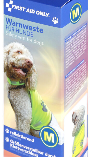 FIRST AID ONLY Veiligheidsvest voor honden met pootafdrukken, geel, M