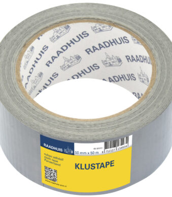 RAADHUIS Textieltape, 50 mm x 50 m, zilver