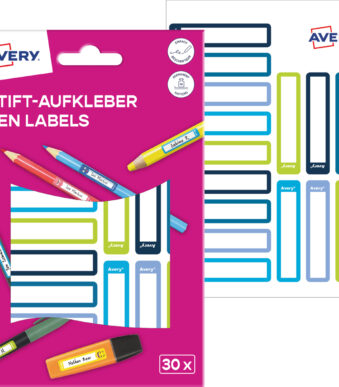 AVERY Stiftetiketten, papier, 10 x 50 mm, gekleurde kaders