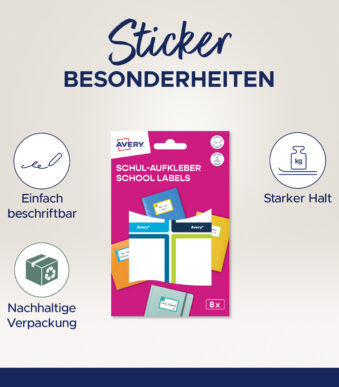 AVERY Boeketiketten, papier, 48 x 70 mm, gekleurde rand