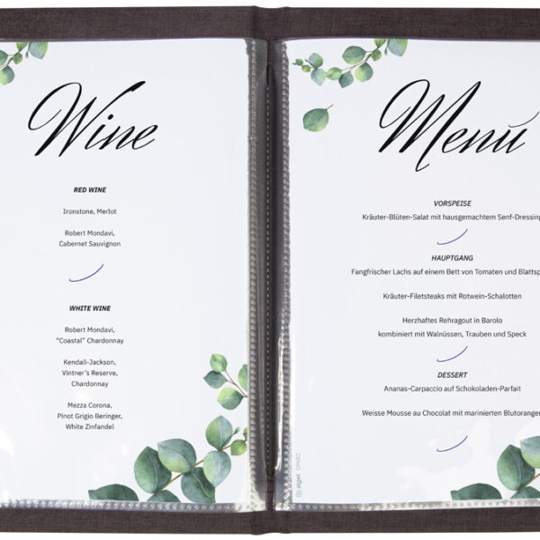 Sigel Menukaartmap met zeefdruk, A5, donkergrijs