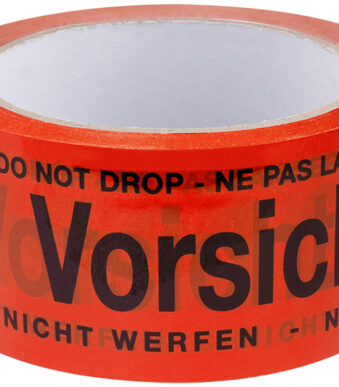 Signaalwaarschuwingstape 'Voorzichtig glas', rood, uit polypropyleen.