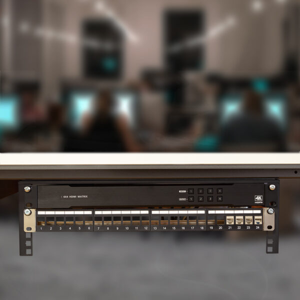 LogiLink 19" rack voor montage onder tafel/aan muur, 1 HE, zwart