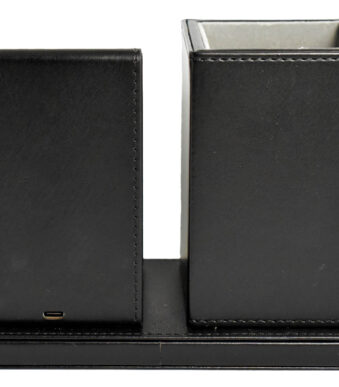 deflecto Bureauorganizer met Qi-oplader, zwart