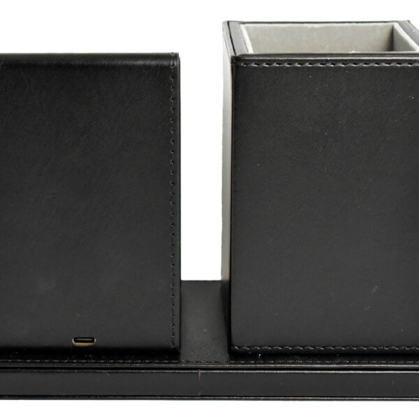 deflecto Bureauorganizer met Qi-oplader, zwart