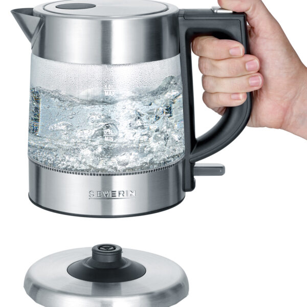 SEVERIN glazen waterkoker WK 3468, 1,0 liter, roestvrij staal