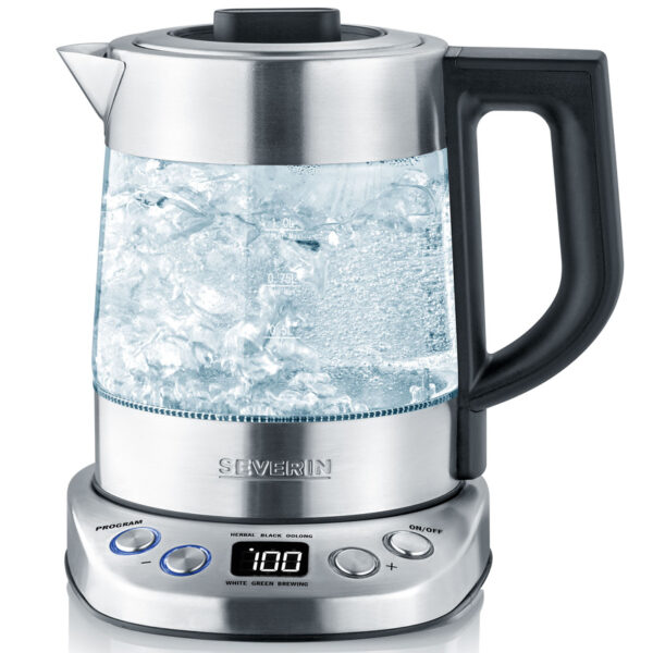 SEVERIN waterkoker WK 3473 DELUXE, glas/roestvrij staal