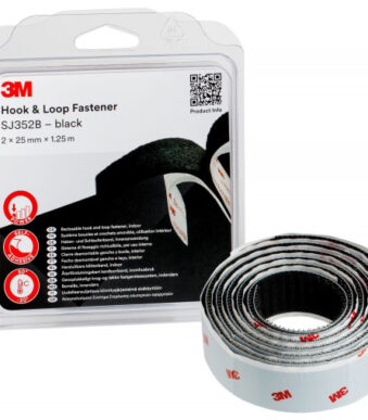 3M Klittenband SJ352B, 25 mm x 1,25 m, zwart