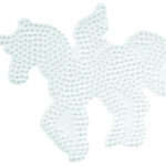 Holle naaigaatplaat 'Pegasus / Eenhoorn', wit