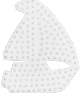 Prikkelbordplaat 'Zeilboot', wit