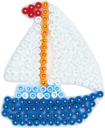 Prikkelbordplaat 'Zeilboot', wit