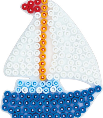 Prikkelbordplaat 'Zeilboot', wit