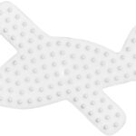 Perlerplankhartje 'Vliegtuig', wit