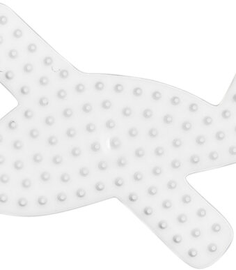 Perlerplankhartje 'Vliegtuig', wit