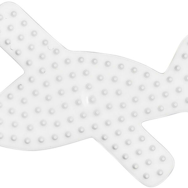 Perlerplankhartje 'Vliegtuig', wit