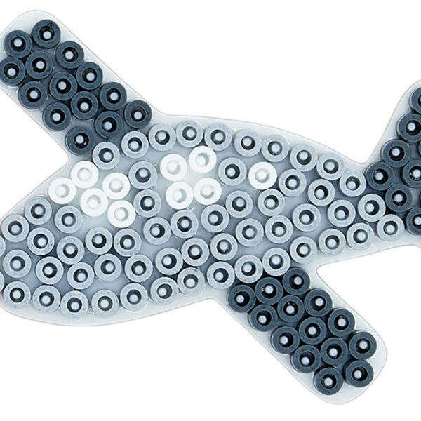 Perlerplankhartje 'Vliegtuig', wit