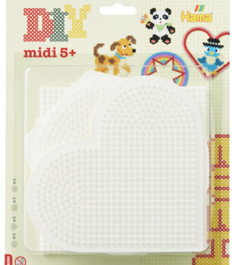 Hama strijkkralen-platen: cirkels, harten, vierkanten en zeshoeken