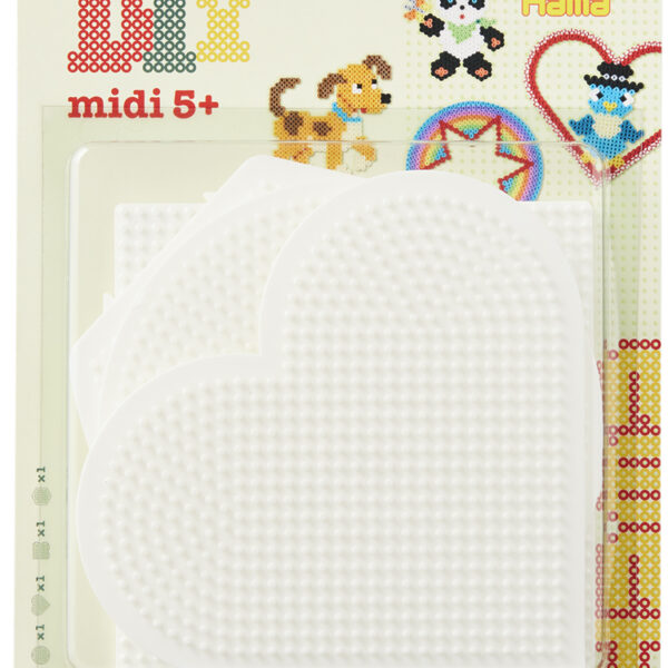 Hama strijkkralen-platen: cirkels, harten, vierkanten en zeshoeken