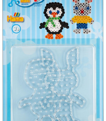 Hama kralen plaatjes 'Pinguïn, Konijn', op kaart