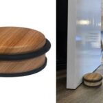 ALBA deurstopper, roestvrijstalen afwerking, houtlook