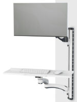 DIGITUS Monitorarm met muis- en toetsenbordplateau, wit