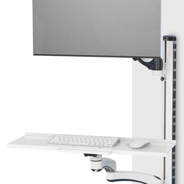 DIGITUS Monitorarm met muis- en toetsenbordplateau, wit