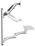 DIGITUS Monitorarm met muis- en toetsenbordplateau, wit