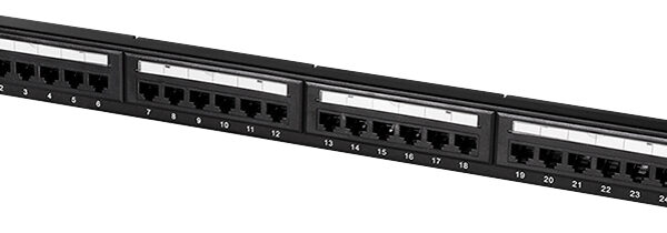 LogiLink 19" Patchpaneel Cat.6, 24 poorten, zwart, 1HE
