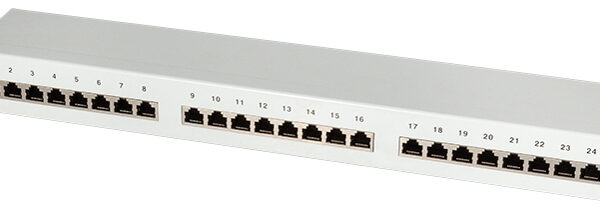 LogiLink 19" Patchpaneel Cat.6 EconLine, 24 poorten, lichtgrijs