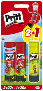 Pritt lijmstift 'Sport', 2 x 22 g + 1 x 20 g op blister