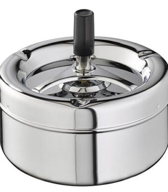 APS Draaias asbak PUSH, zilver