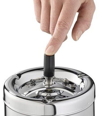 APS Draaias asbak PUSH, zilver