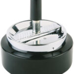 APS Draai-asbak PUSH, zilver/zwart