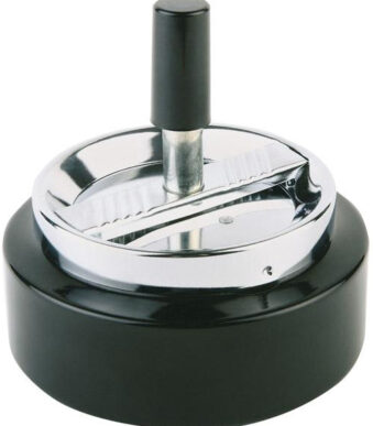 APS Draai-asbak PUSH, zilver/zwart