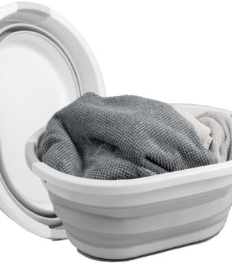 Linden Berg Wasmand, opvouwbaar, 36 liter, grijs/wit